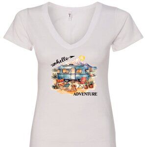 Hello Adventure V-Neck T-Shirt | Many Colors